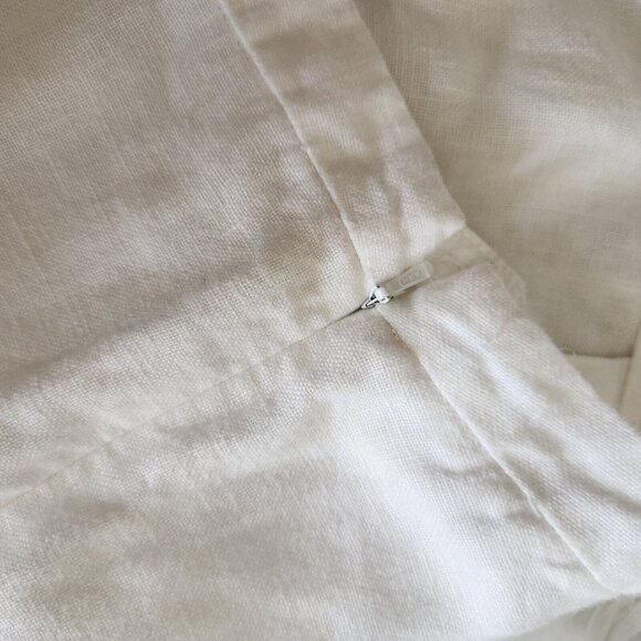 Eileen Fisher 100% Linen White Wide Leg Pants Women Medium Side Zip 34x27" - Picture 7 of 16